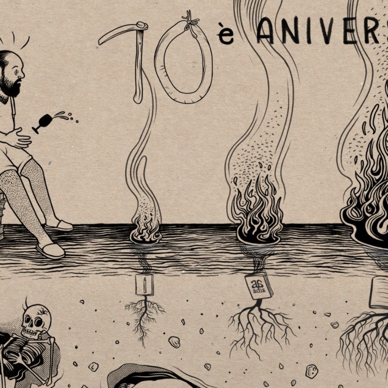 Cartell pel 10è aniversari d’Adia&nbsp;Edicions